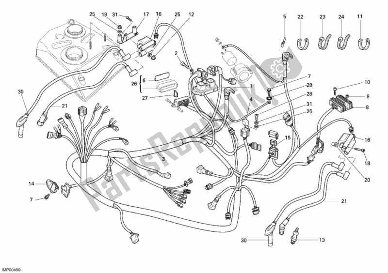 Alle onderdelen voor de Kabelboom van de Ducati Monster S2R 1000 USA 2008
